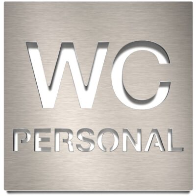 Edelstahl WC-Schild "Personal" / W.13.E