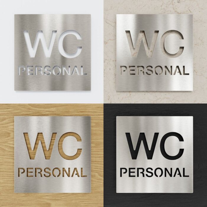 Edelstahl WC-Schild "Personal" / W.13.E 2