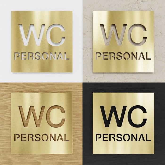 Messing WC-Schild "Personal" / W.13.M 2