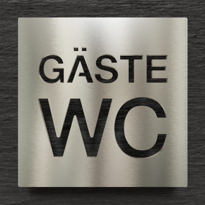 Edelstahl WC-Schild "Gäste" / W.08.E 1