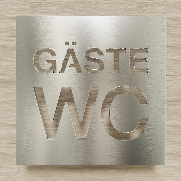 Edelstahl WC-Schild "Gäste" / W.08.E 2