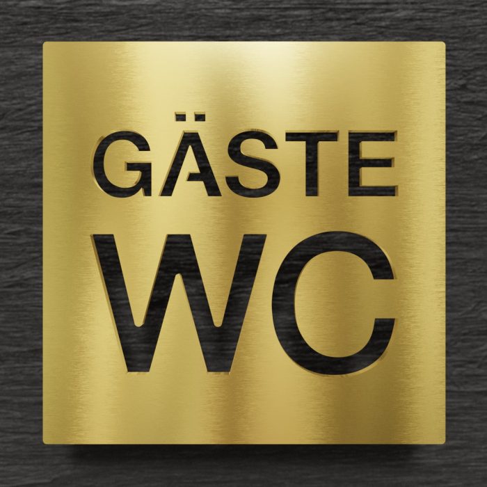 Messing WC-Schild "Gäste" / W.08.M 1