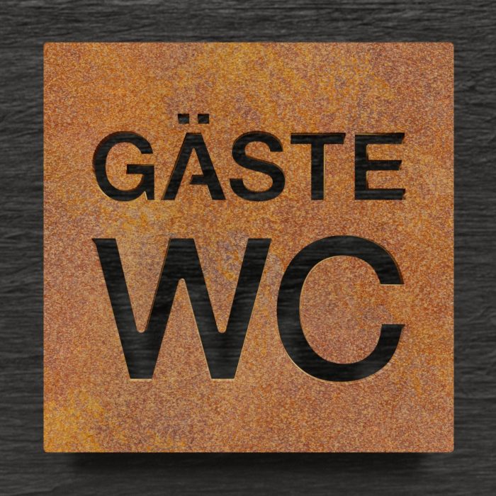 Vintage WC-Schild "Gäste" / W.08.R 1
