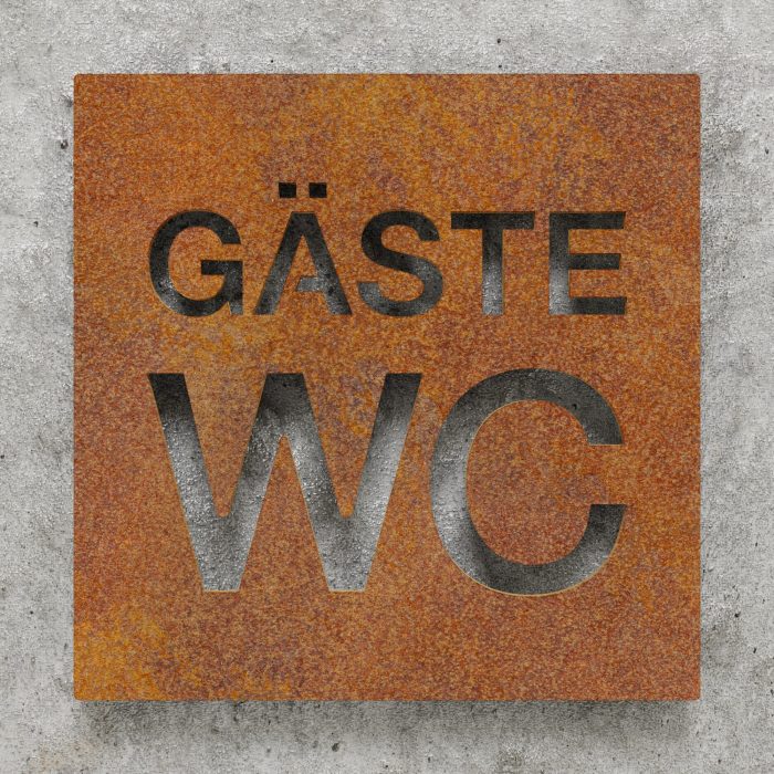 Vintage WC-Schild "Gäste" / W.08.R 2