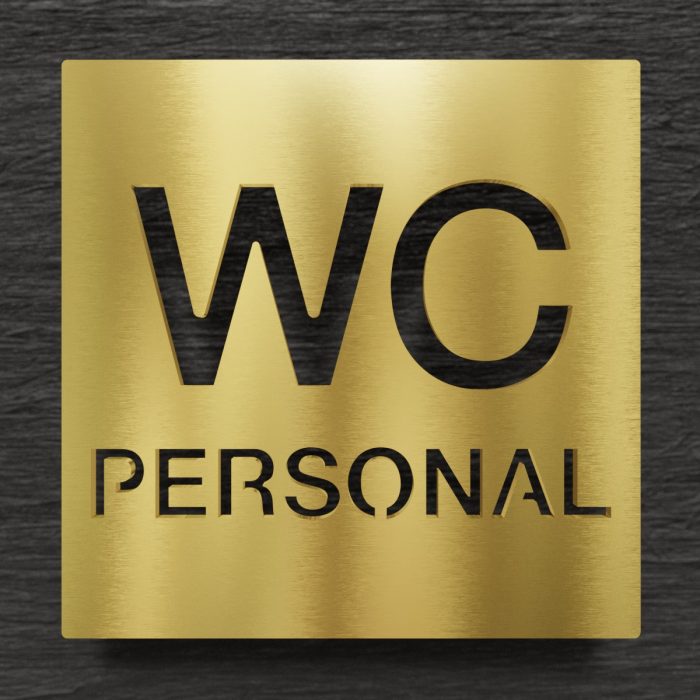 Messing WC-Schild "Personal" / W.13.M 1
