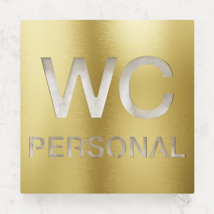 Messing WC-Schild "Personal" / W.13.M 2