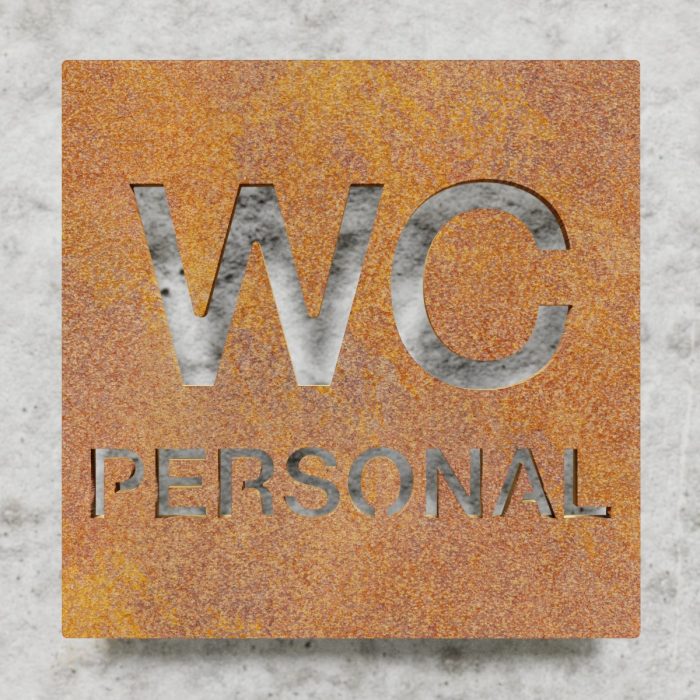 Vintage WC-Schild "Personal" / W.13.R 2