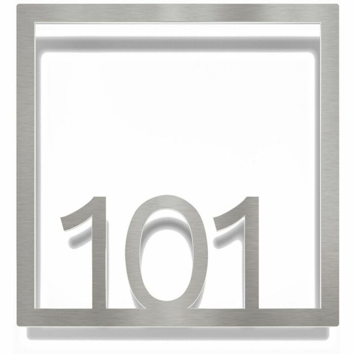 Edelstahl Zimmernummer / Design Z-04-XXX-E<span> - </span>101
