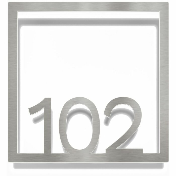 Edelstahl Zimmernummer / Design Z-04-XXX-E<span> - </span>102
