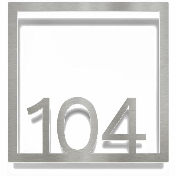 Edelstahl Zimmernummer / Design Z-04-XXX-E<span> - </span>104