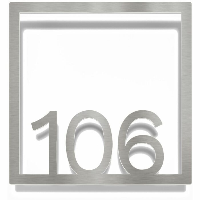 Edelstahl Zimmernummer / Design Z-04-XXX-E<span> - </span>106