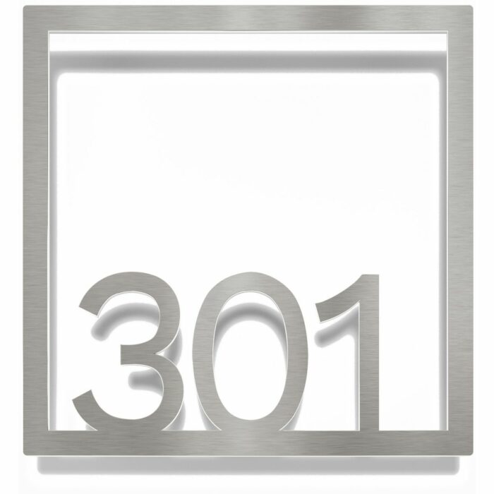 Edelstahl Zimmernummer / Design Z-04-XXX-E<span> - </span>301