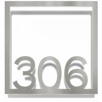 Edelstahl Zimmernummer / Design Z-04-XXX-E<span> - </span>306