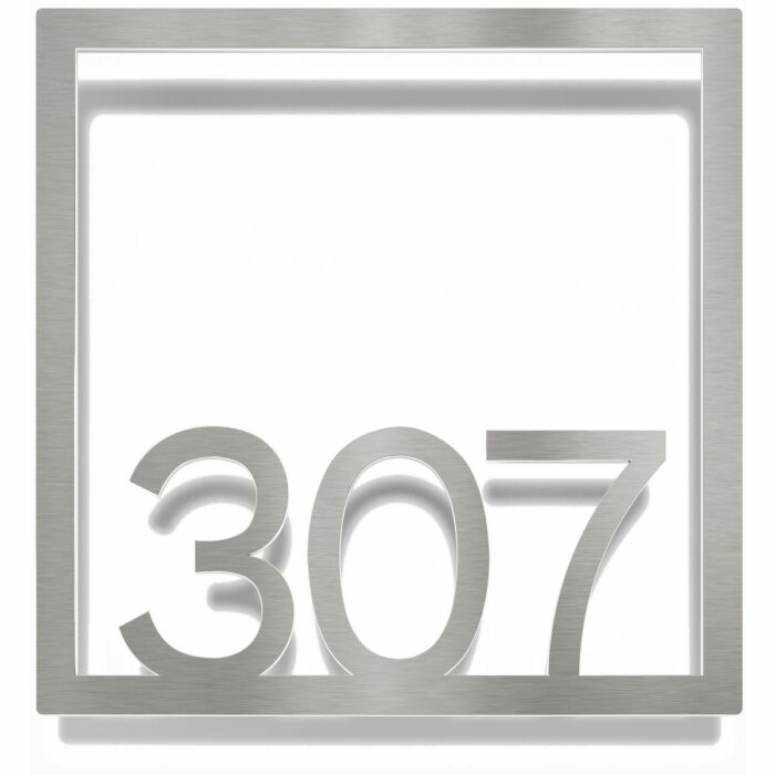 Edelstahl Zimmernummer / Design Z-04-XXX-E<span> - </span>307