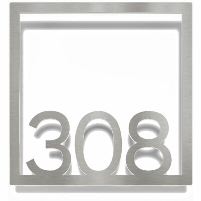 Edelstahl Zimmernummer / Design Z-04-XXX-E<span> - </span>308