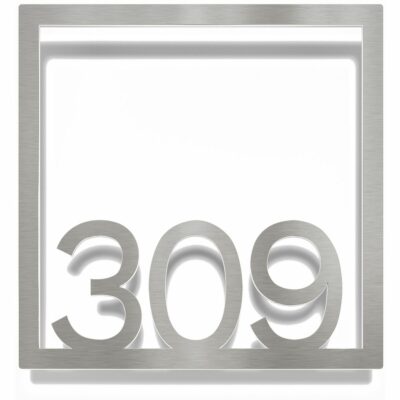 Edelstahl Zimmernummer / Design Z-04-XXX-E<span> - </span>309