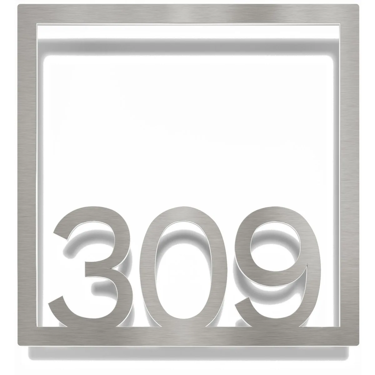 Edelstahl Zimmernummer / Design Z-04-XXX-E<span> - </span>309