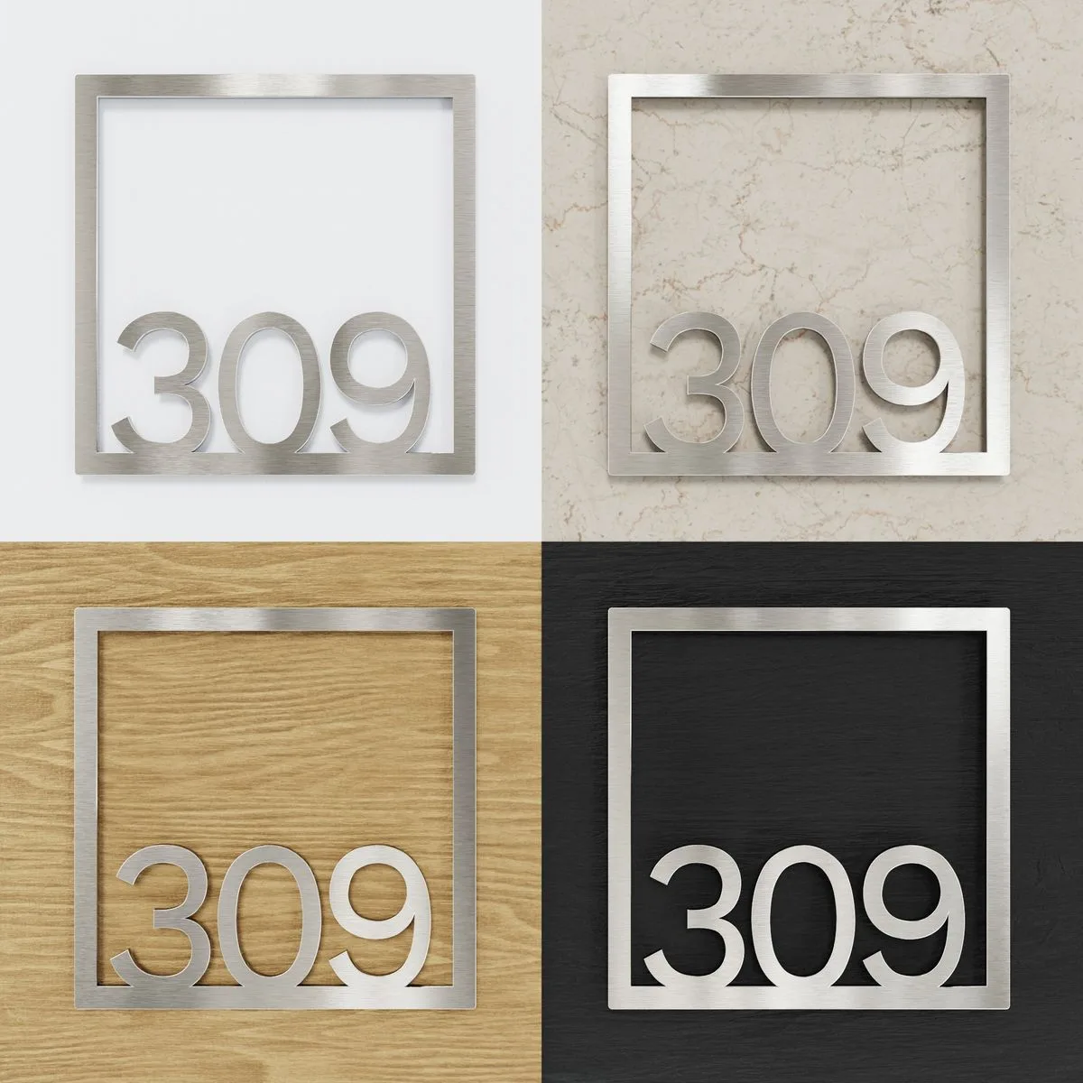 Edelstahl Zimmernummer / Design Z-04-XXX-E<span> - </span>309 – Bild 2