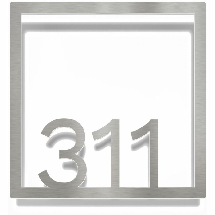 Edelstahl Zimmernummer / Design Z-04-XXX-E<span> - </span>311