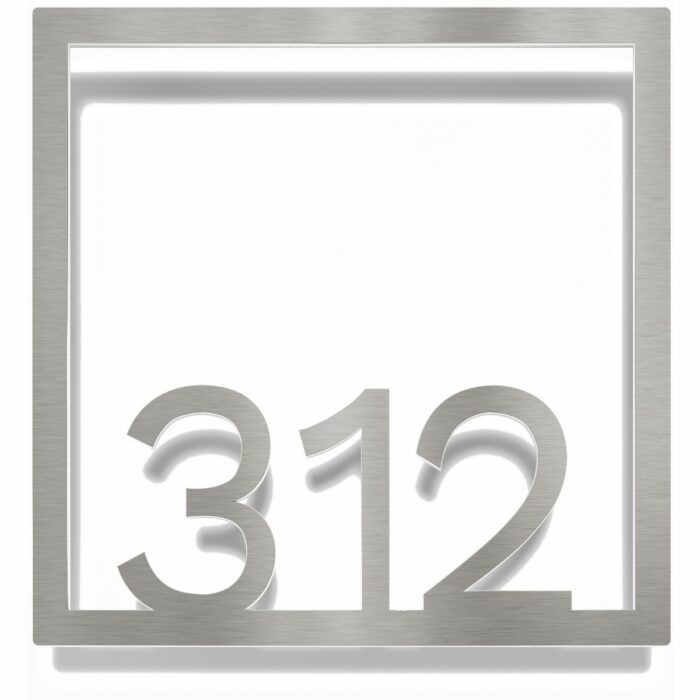 Edelstahl Zimmernummer / Design Z-04-XXX-E<span> - </span>312