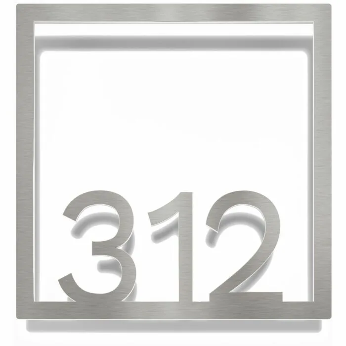 Edelstahl Zimmernummer / Design Z-04-XXX-E<span> - </span>312