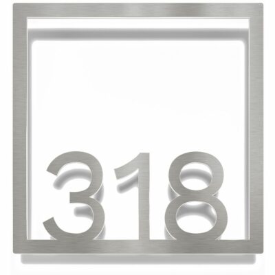 Edelstahl Zimmernummer / Design Z-04-XXX-E<span> - </span>318
