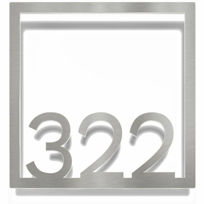 Edelstahl Zimmernummer / Design Z-04-XXX-E<span> - </span>322