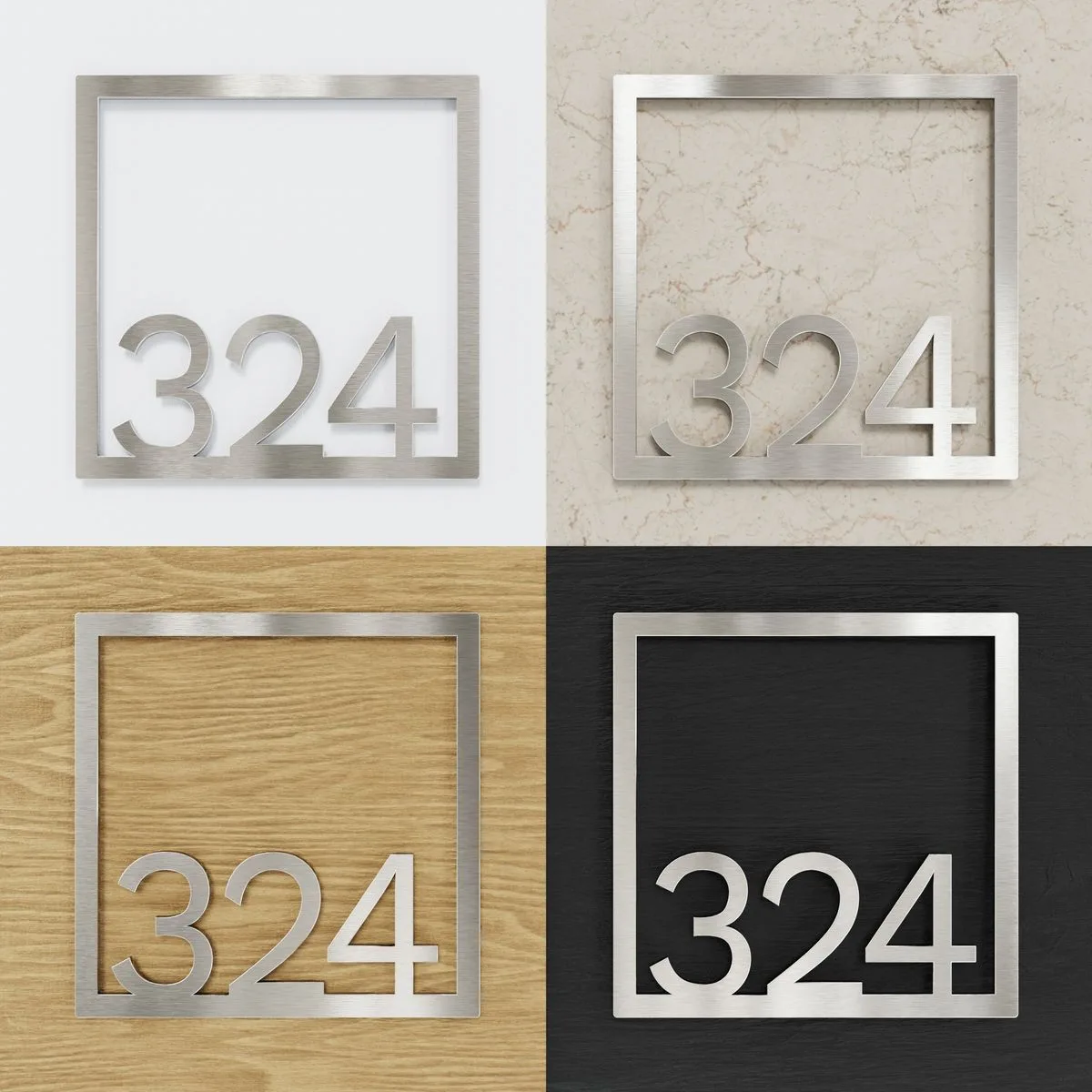 Edelstahl Zimmernummer / Design Z-04-XXX-E<span> - </span>324 – Bild 2