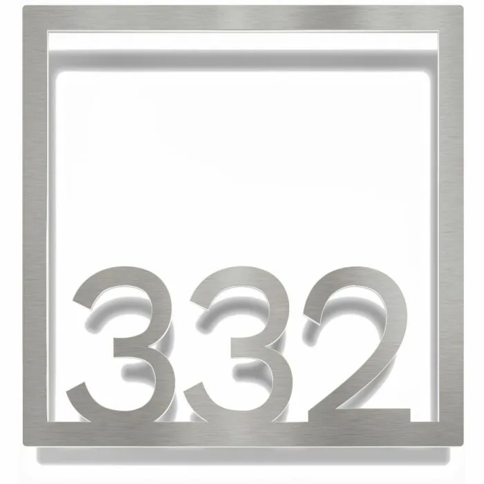 Edelstahl Zimmernummer / Design Z-04-XXX-E<span> - </span>332