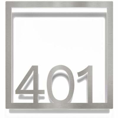 Edelstahl Zimmernummer / Design Z-04-XXX-E<span> - </span>401