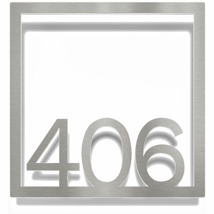 Edelstahl Zimmernummer / Design Z-04-XXX-E<span> - </span>406
