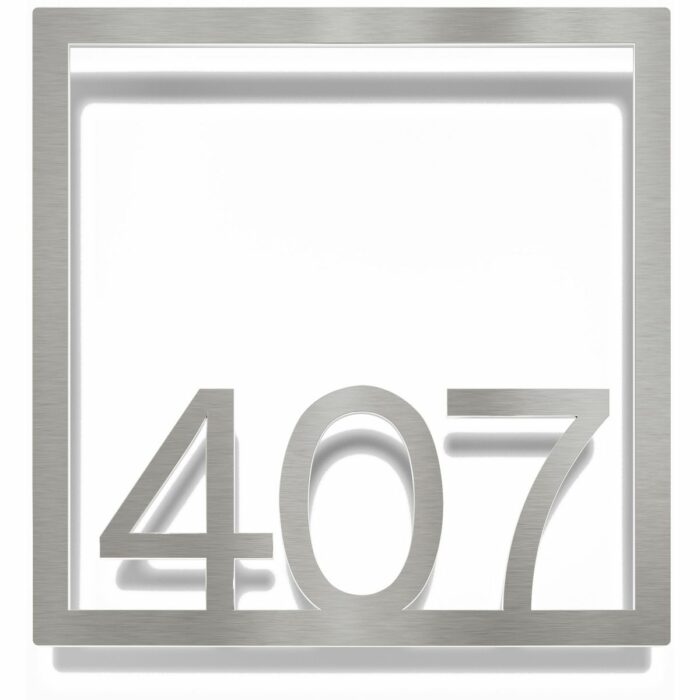 Edelstahl Zimmernummer / Design Z-04-XXX-E<span> - </span>407