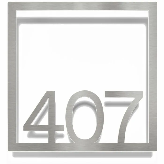 Edelstahl Zimmernummer / Design Z-04-XXX-E<span> - </span>407