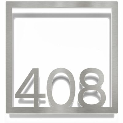 Edelstahl Zimmernummer / Design Z-04-XXX-E<span> - </span>408