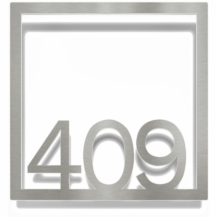 Edelstahl Zimmernummer / Design Z-04-XXX-E<span> - </span>409