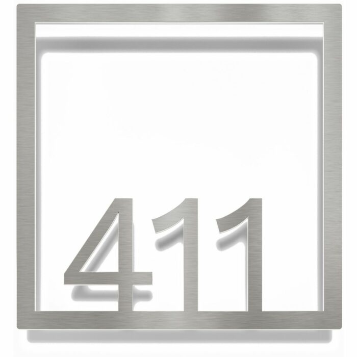 Edelstahl Zimmernummer / Design Z-04-XXX-E<span> - </span>411