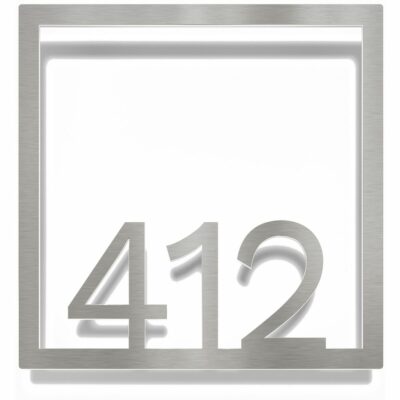 Edelstahl Zimmernummer / Design Z-04-XXX-E<span> - </span>412