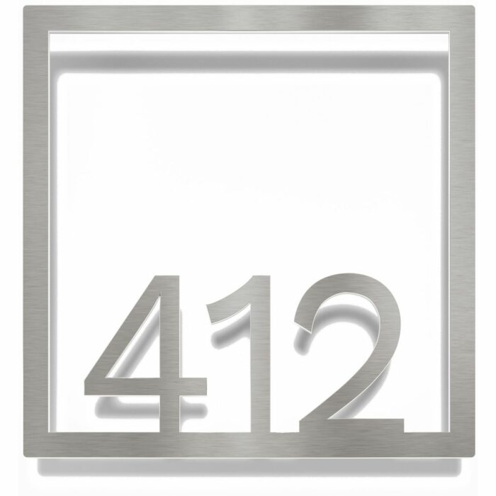 Edelstahl Zimmernummer / Design Z-04-XXX-E<span> - </span>412