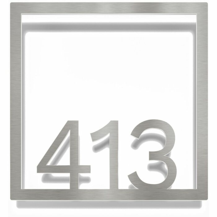 Edelstahl Zimmernummer / Design Z-04-XXX-E<span> - </span>413