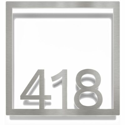 Edelstahl Zimmernummer / Design Z-04-XXX-E<span> - </span>418