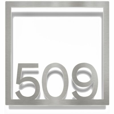 Edelstahl Zimmernummer / Design Z-04-XXX-E<span> - </span>509