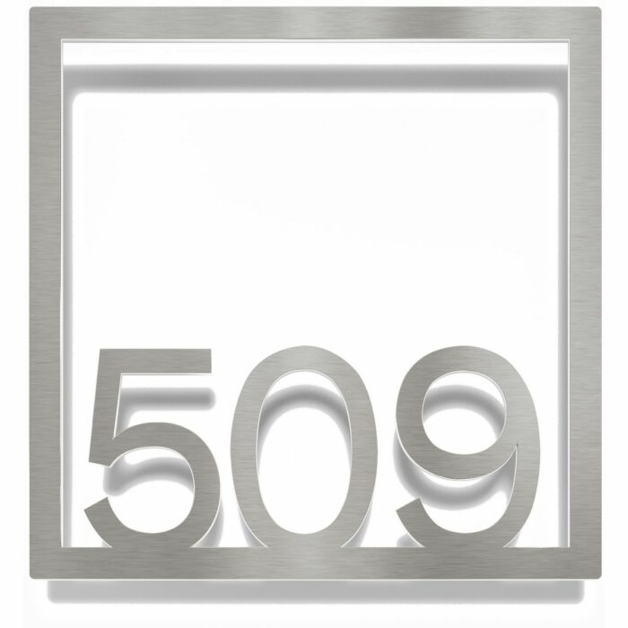 Edelstahl Zimmernummer / Design Z-04-XXX-E<span> - </span>509
