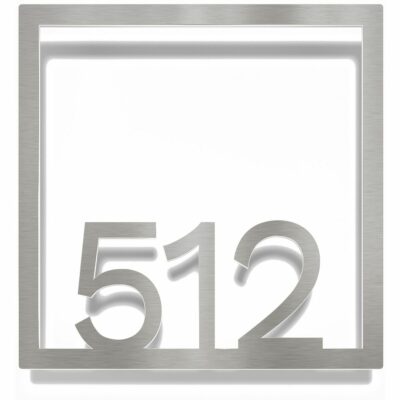 Edelstahl Zimmernummer / Design Z-04-XXX-E<span> - </span>512