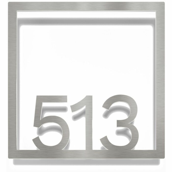 Edelstahl Zimmernummer / Design Z-04-XXX-E<span> - </span>513