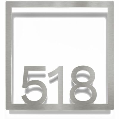 Edelstahl Zimmernummer / Design Z-04-XXX-E<span> - </span>518