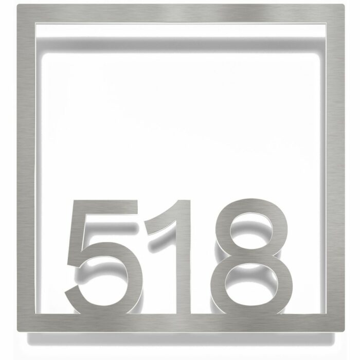 Edelstahl Zimmernummer / Design Z-04-XXX-E<span> - </span>518