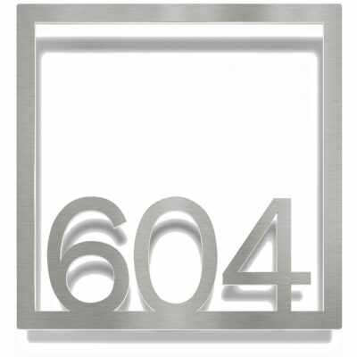 Edelstahl Zimmernummer / Design Z-04-XXX-E<span> - </span>604