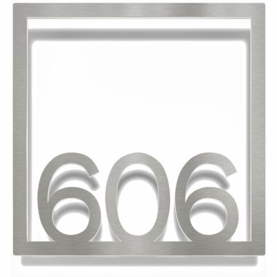 Edelstahl Zimmernummer / Design Z-04-XXX-E<span> - </span>606