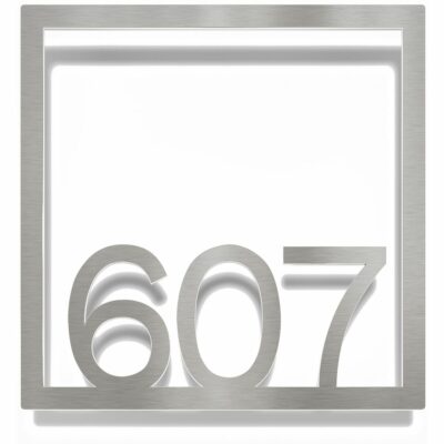 Edelstahl Zimmernummer / Design Z-04-XXX-E<span> - </span>607