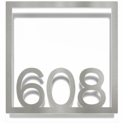Edelstahl Zimmernummer / Design Z-04-XXX-E<span> - </span>608